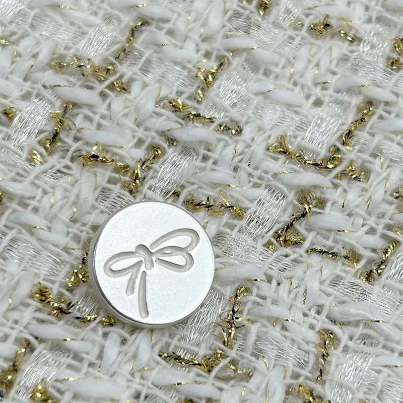 15/18/20mm Painted Bow-Knot Pattern Metal Flat Buttons with Shanks 12pcs