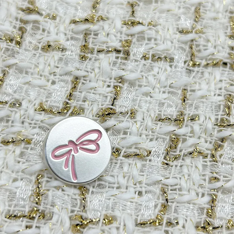 15/18/20mm Painted Bow-Knot Pattern Metal Flat Buttons with Shanks 12pcs