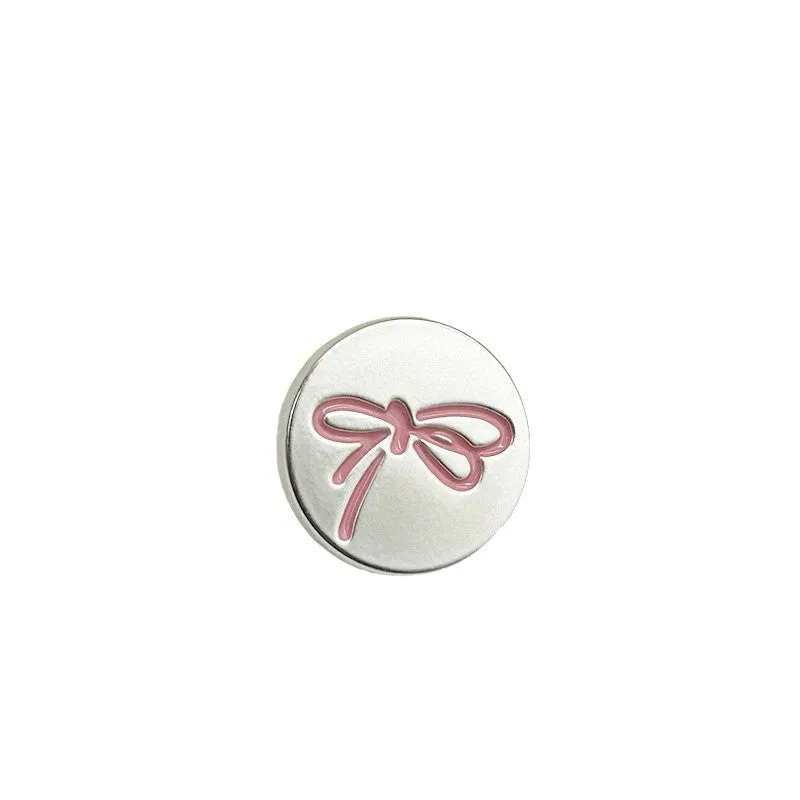 15/18/20mm Painted Bow-Knot Pattern Metal Flat Buttons with Shanks 12pcs