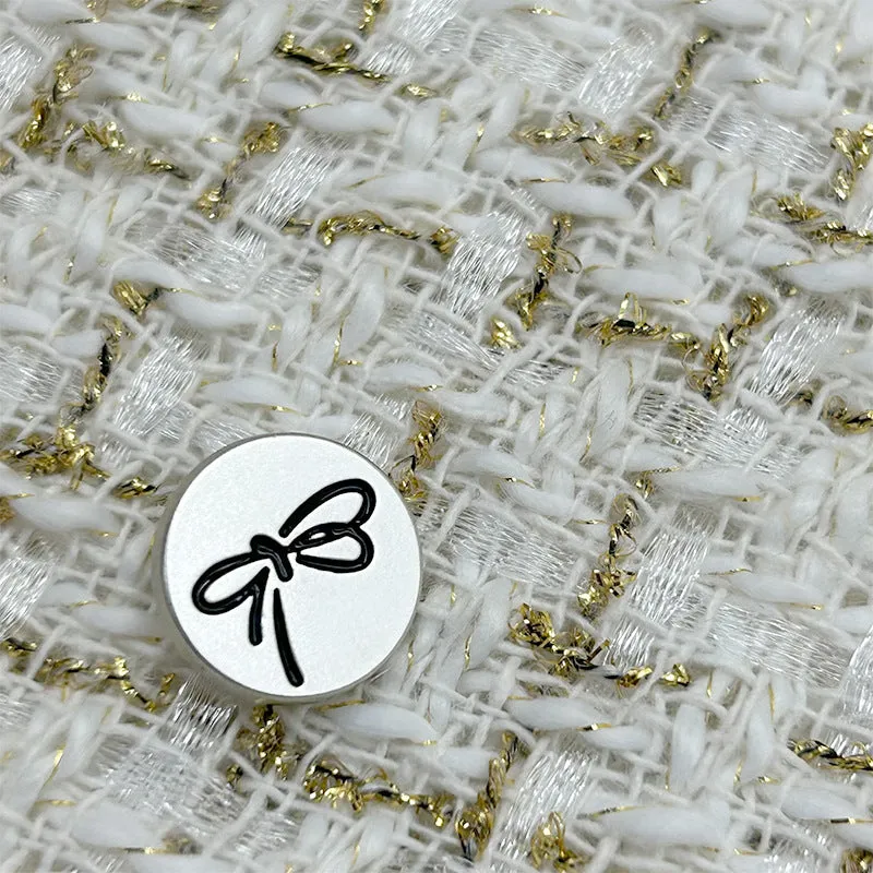 15/18/20mm Painted Bow-Knot Pattern Metal Flat Buttons with Shanks 12pcs