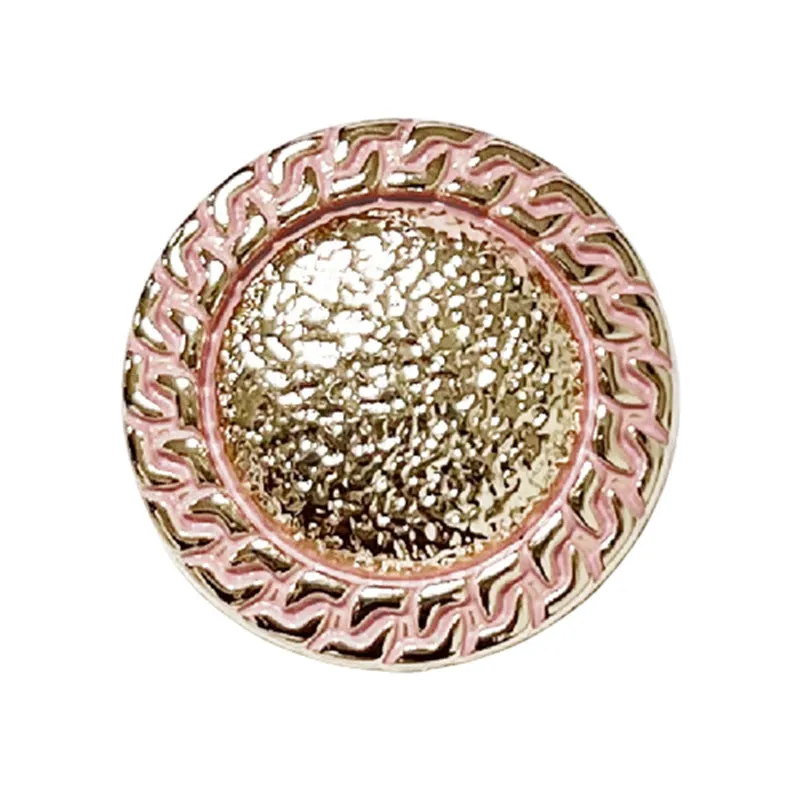 18/23MM Pink White Black Chain-Edged Rose Gold Metal Buttons 20pcs