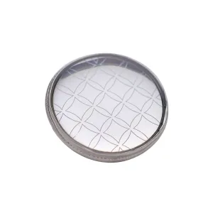 20mm Silver Round Rainbow Checkered Metal Button 5pcs