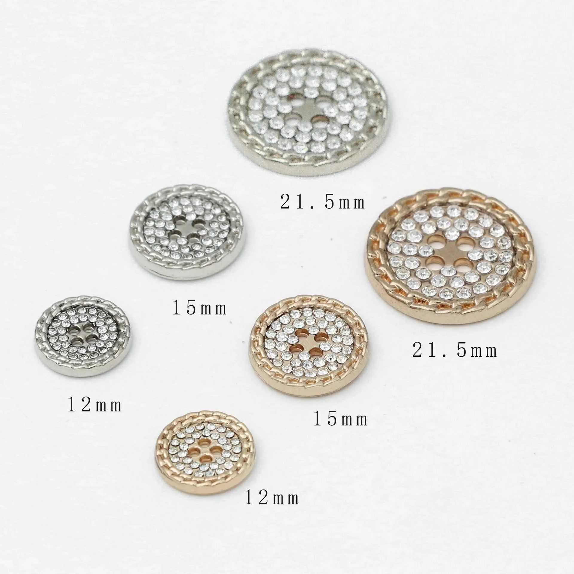 20pcs Classic Round 4-Hole Rhinestone Buttons for Sewing & Crafts