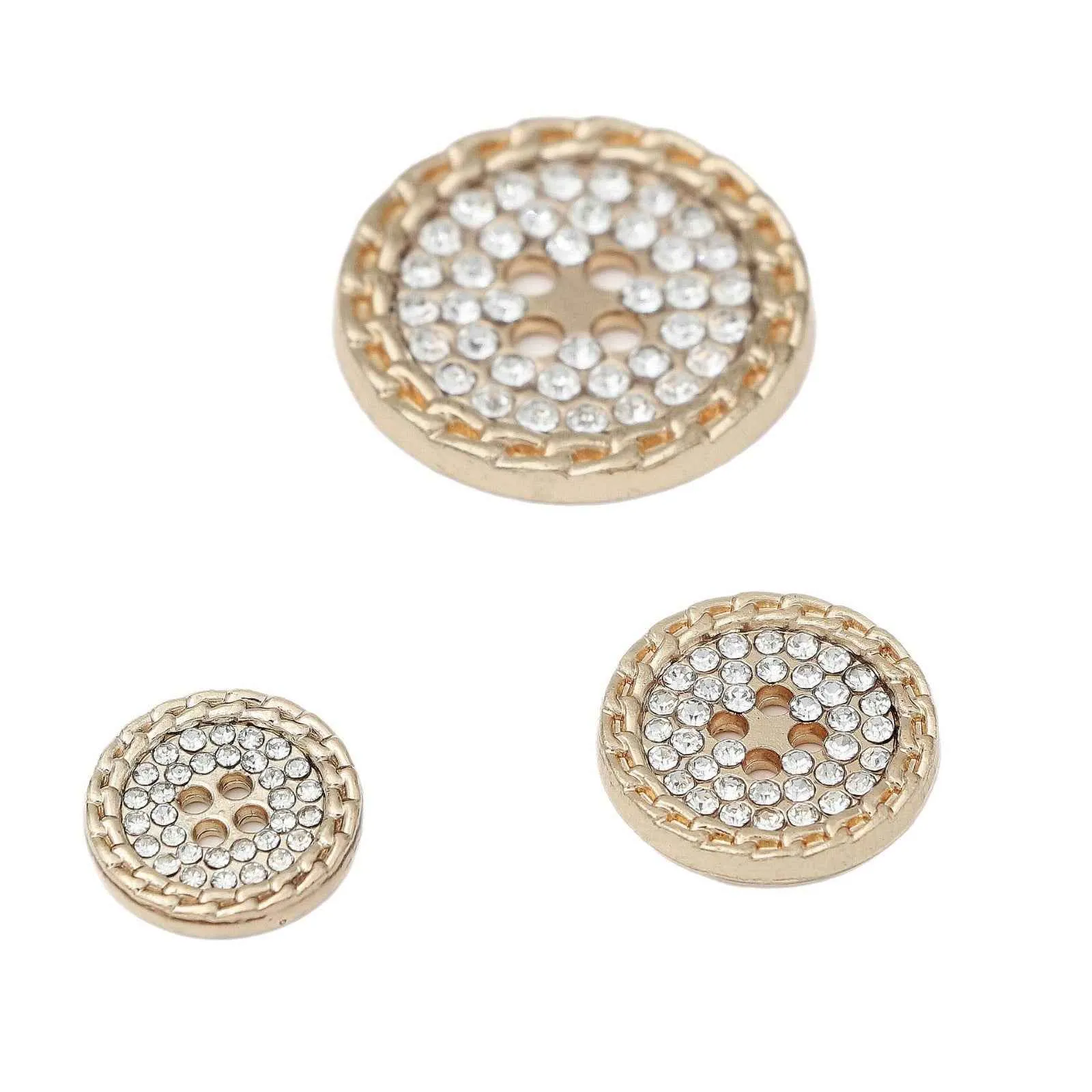 20pcs Classic Round 4-Hole Rhinestone Buttons for Sewing & Crafts