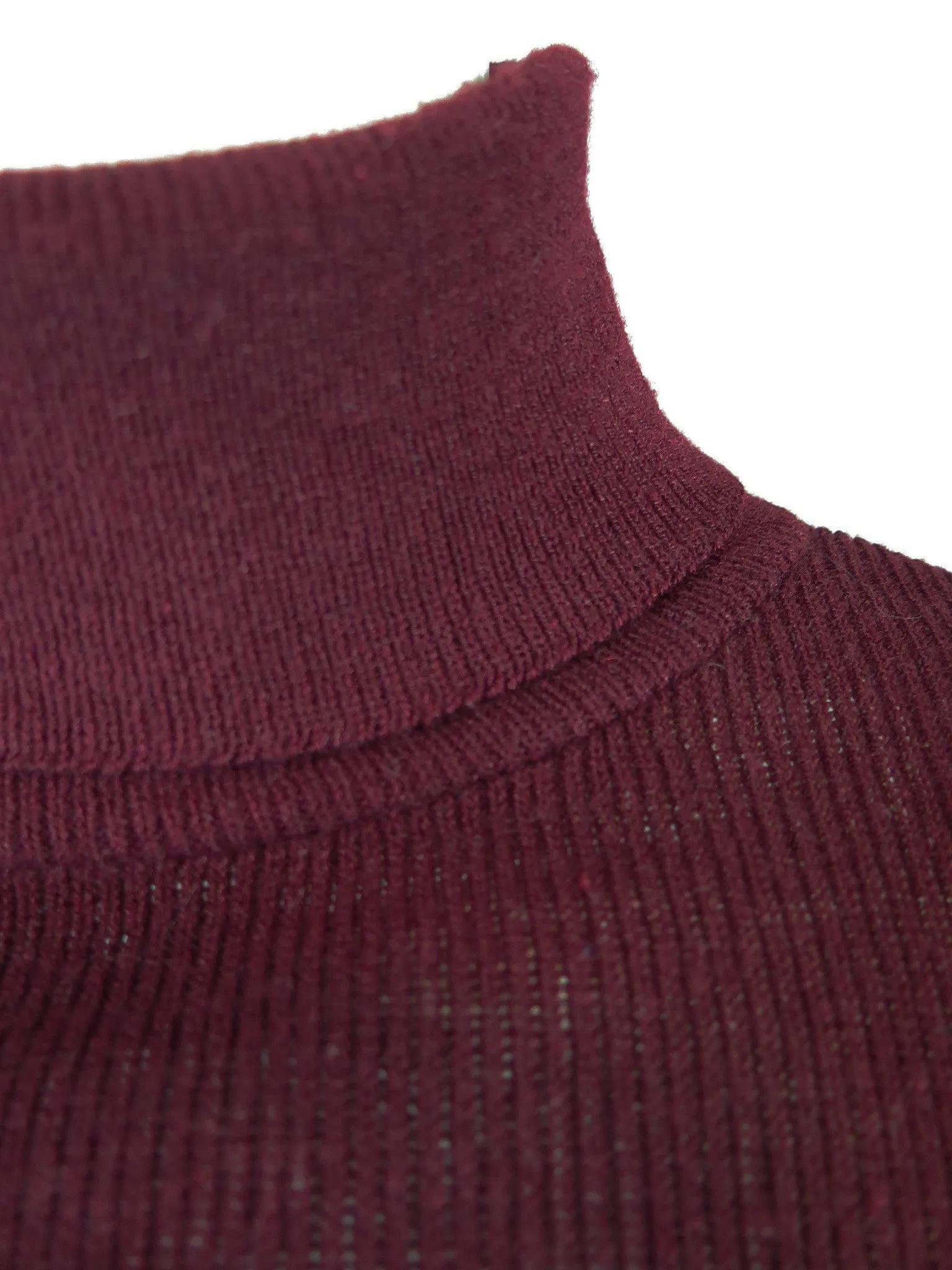 60s Burgundy Turtleneck Sweater Top