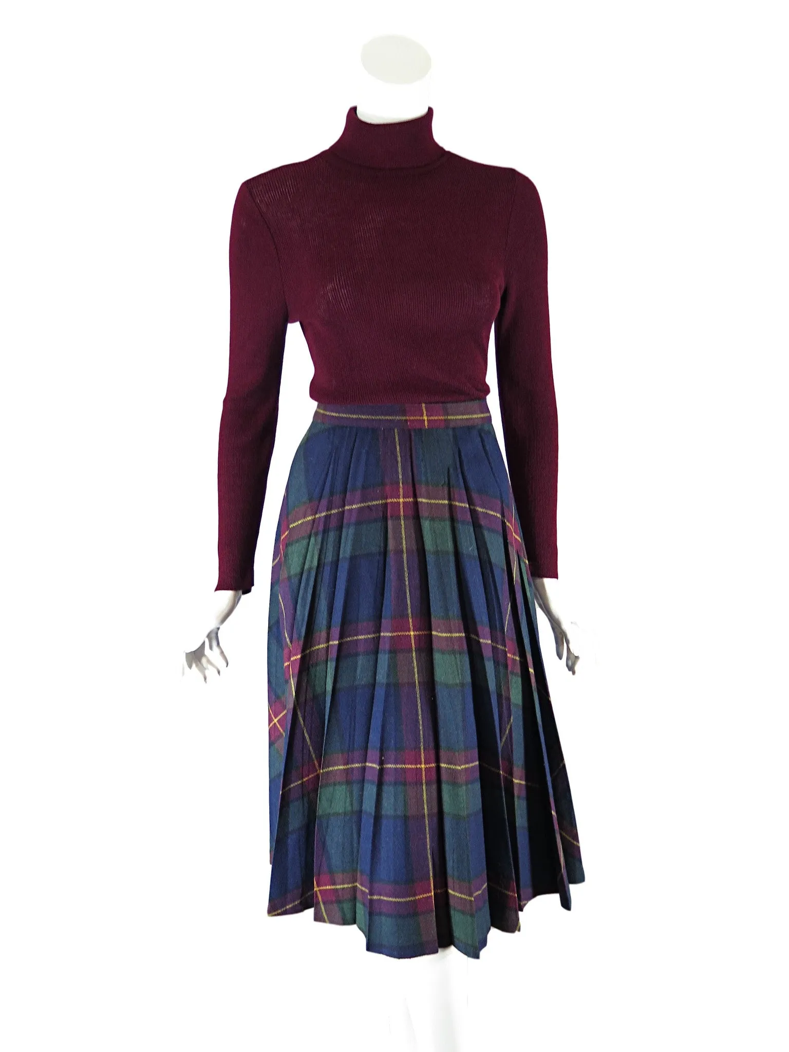 60s Burgundy Turtleneck Sweater Top
