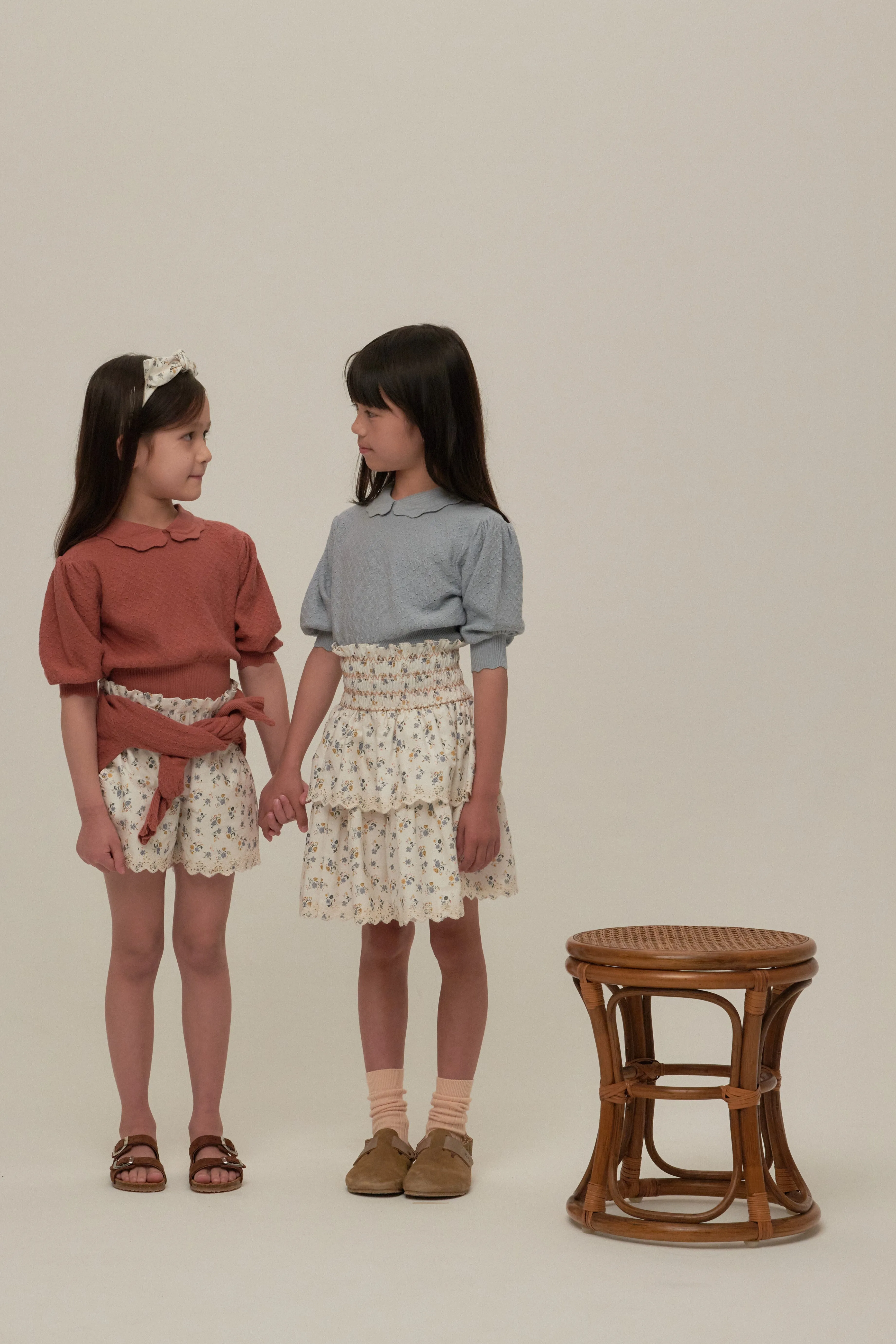 Akiko blue flower skirt by C'era Una Volta