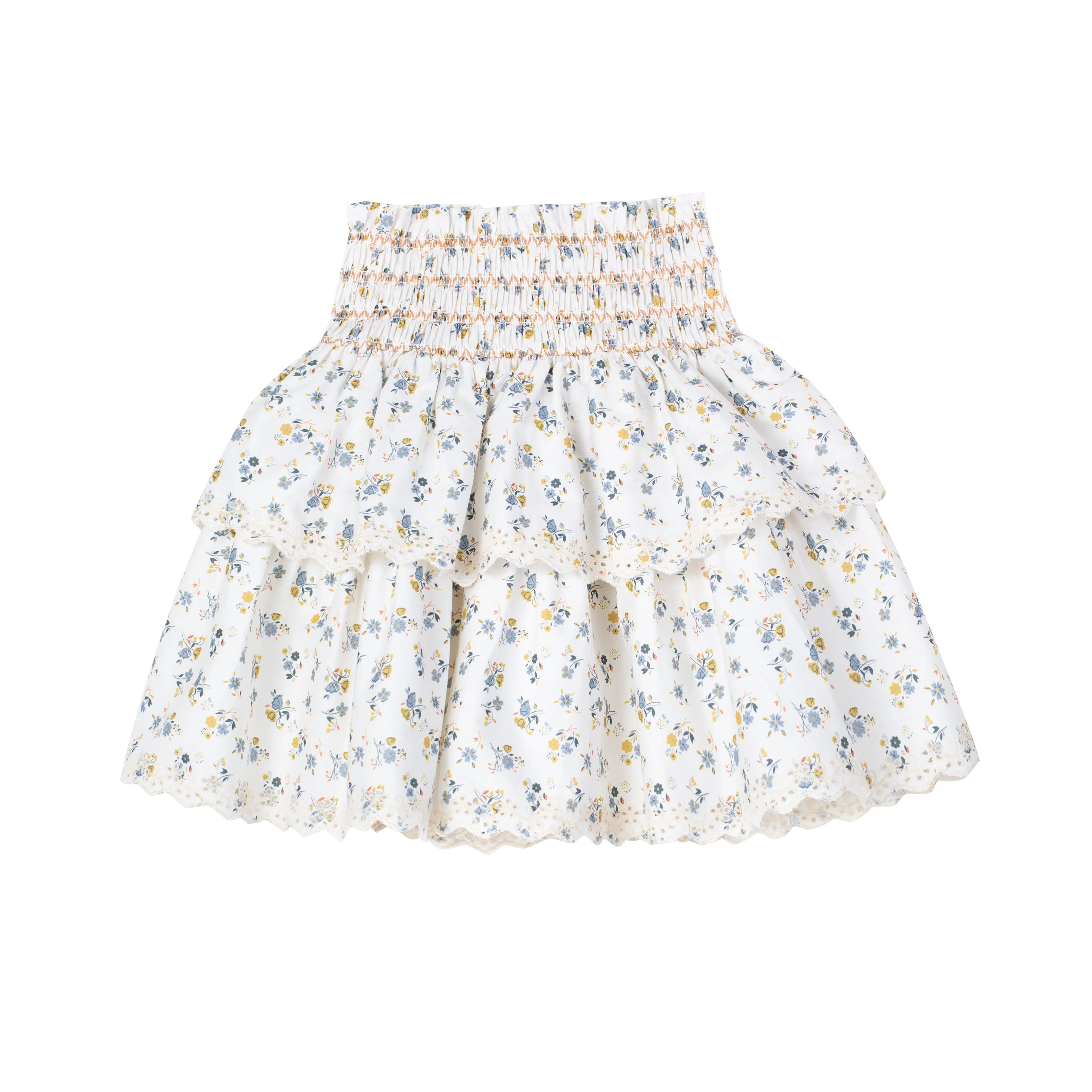 Akiko blue flower skirt by C'era Una Volta