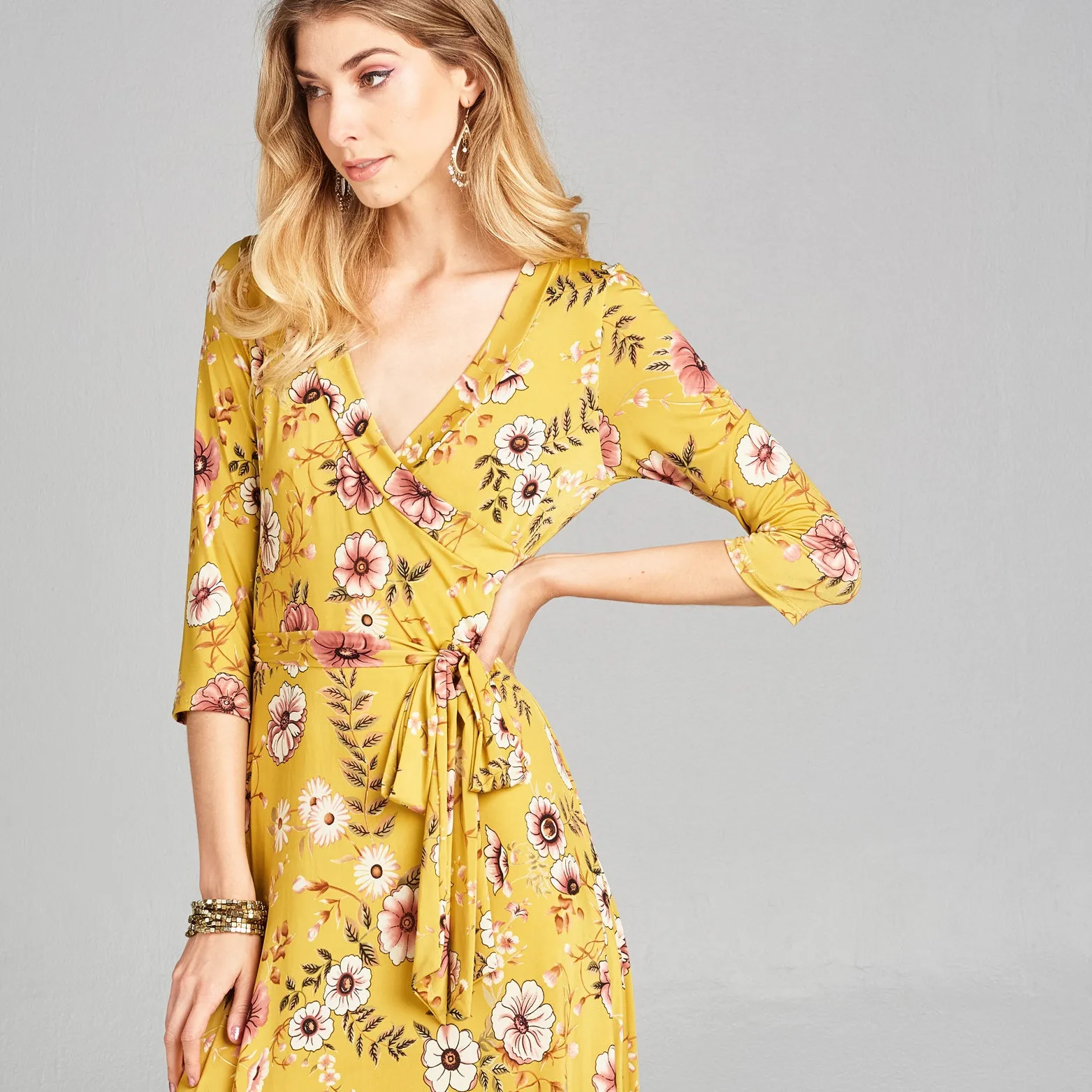 All About Anemones Venechia Maxi Wrap Dress