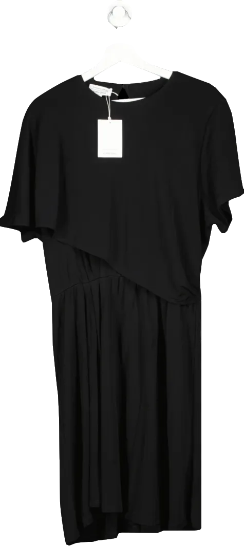 & Other Stories Black Short Sleeve Midi Dress UK L
