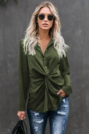 Arcadia Classic Green Button Down Blouse