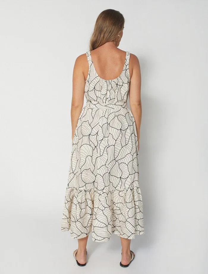 Arianna Dress - Black Abstract Geo