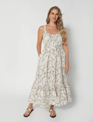 Arianna Dress - Black Abstract Geo