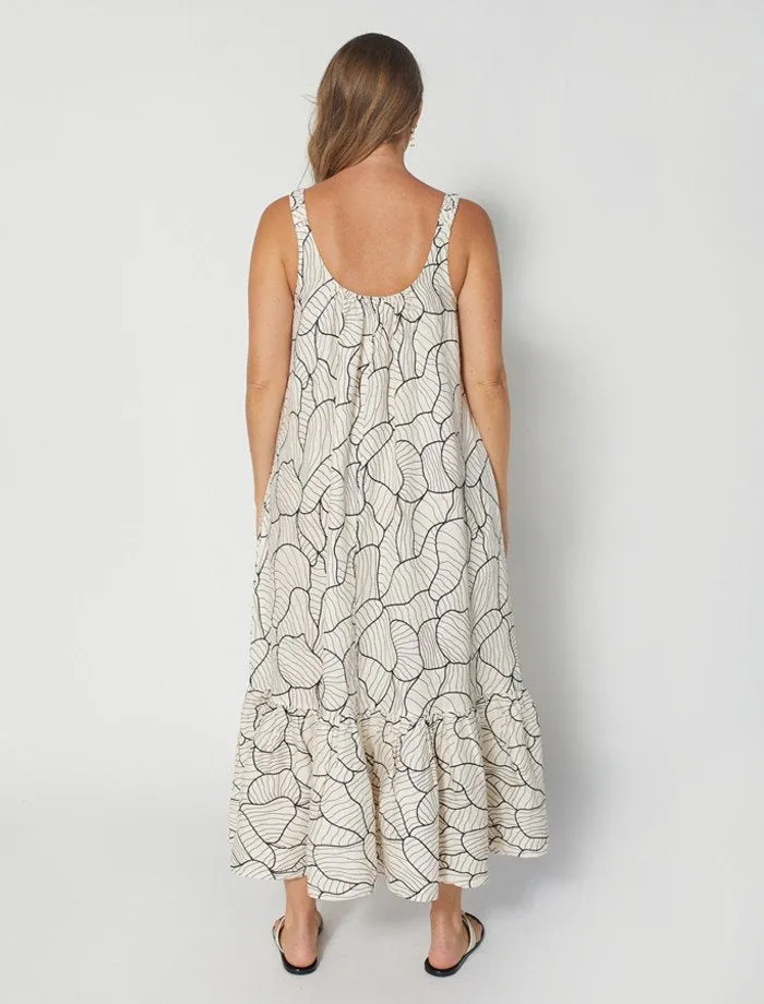 Arianna Dress - Black Abstract Geo