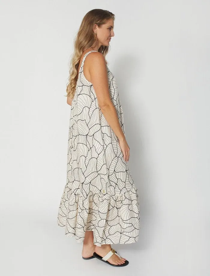 Arianna Dress - Black Abstract Geo