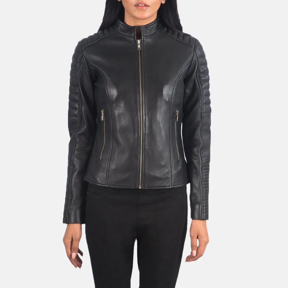 Arya Quilted Leather Biker Jacket