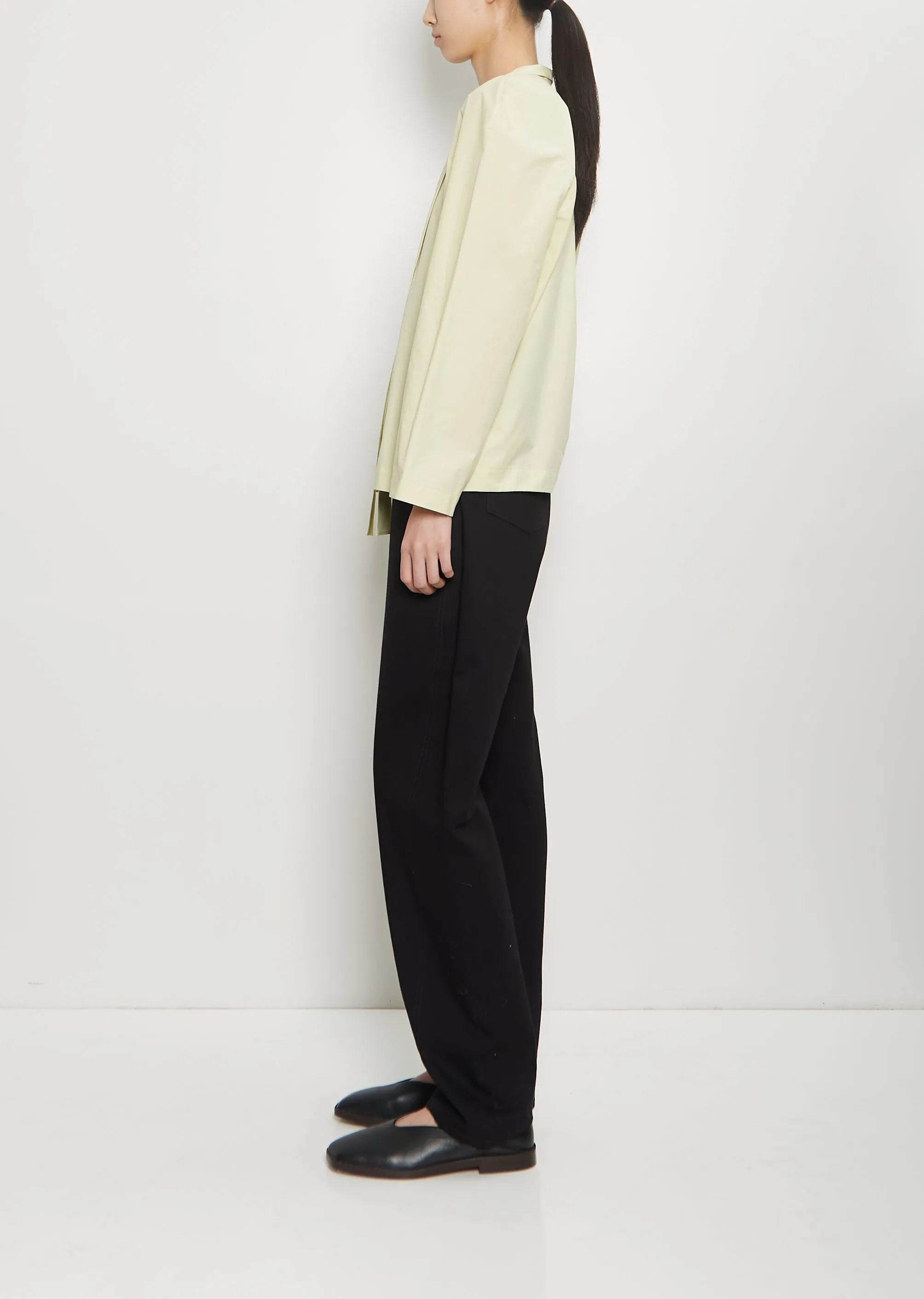 Ascot Cotton Blouse — Dusty Yellow