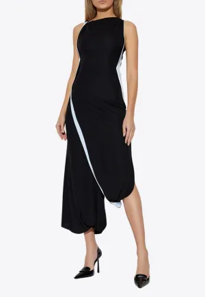 Asymmetric Wrap Midi Dress