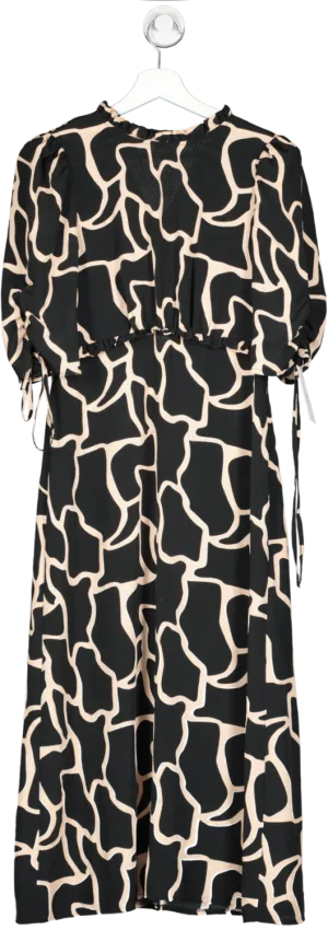 Aura Black Crepe Midi Dress UK 8