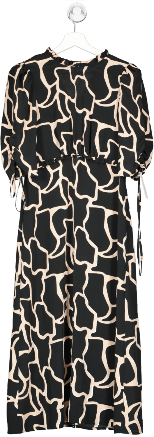 Aura Black Crepe Midi Dress UK 8