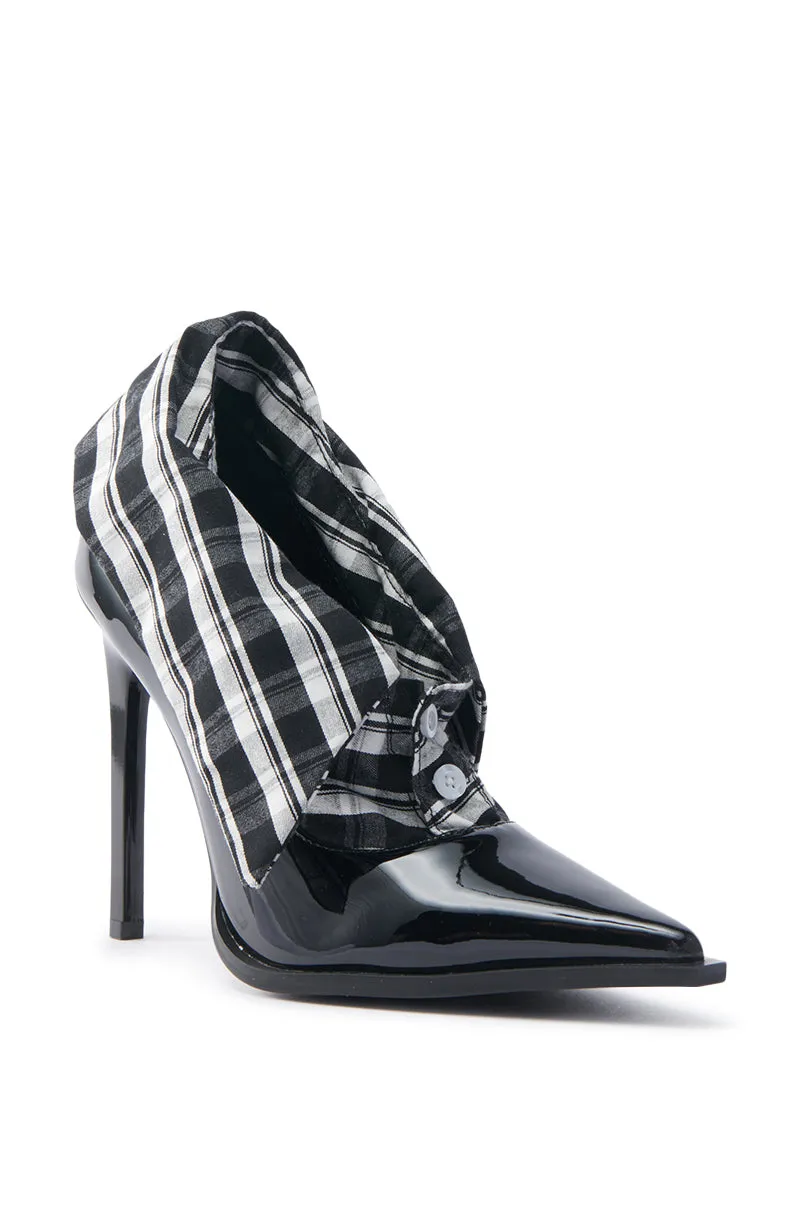 AZALEA WANG TLALLI BLACK COLLARED PUMP STILETTO