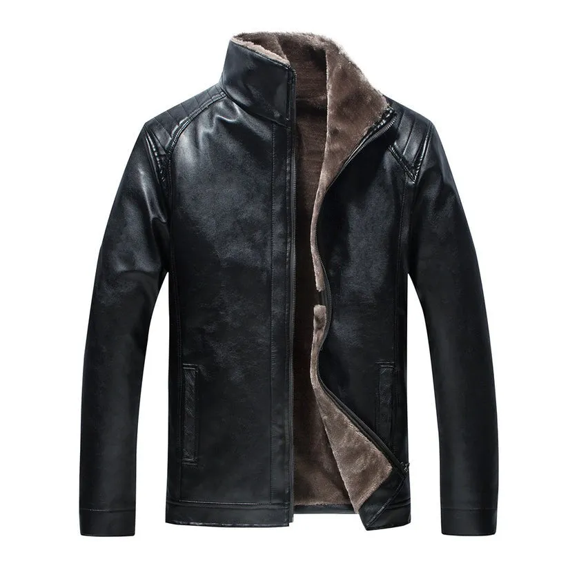 B3 Bomber Pilot Faux Shearling Black Leather Jacket Coat SRJ516