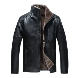 B3 Bomber Pilot Faux Shearling Black Leather Jacket Coat SRJ516