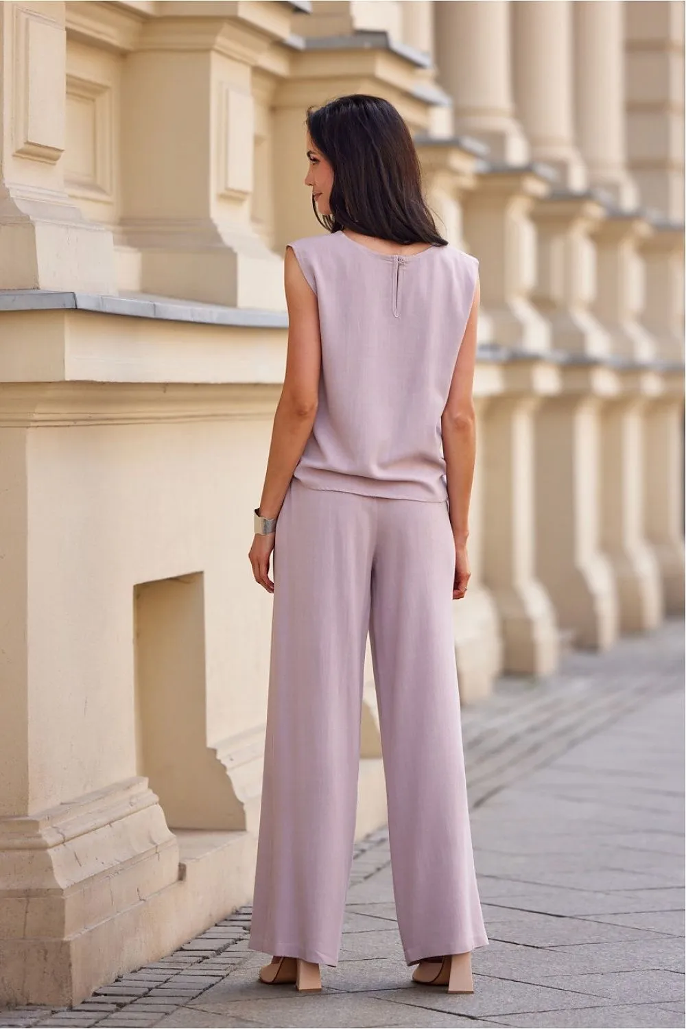 Back Button Detail Blouse