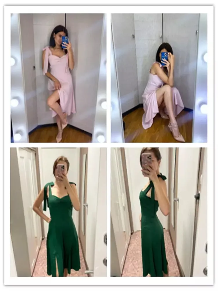 Backless Corset Korean Midi Dress Ladies