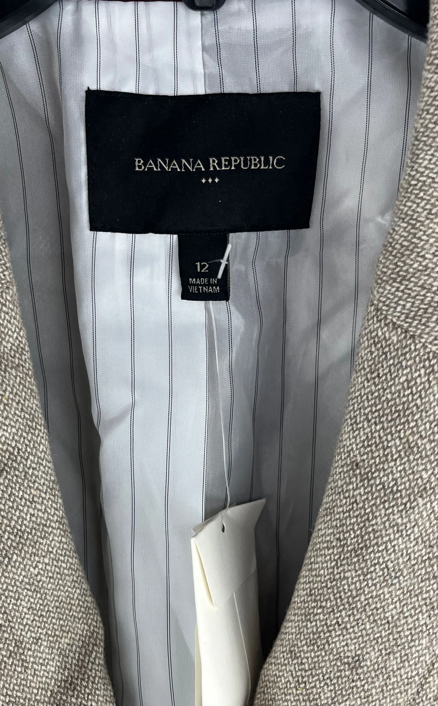 Banana Republic Wool Blend Gray Speckled 2 Button Blazer Size 12 NWT MSRP $119