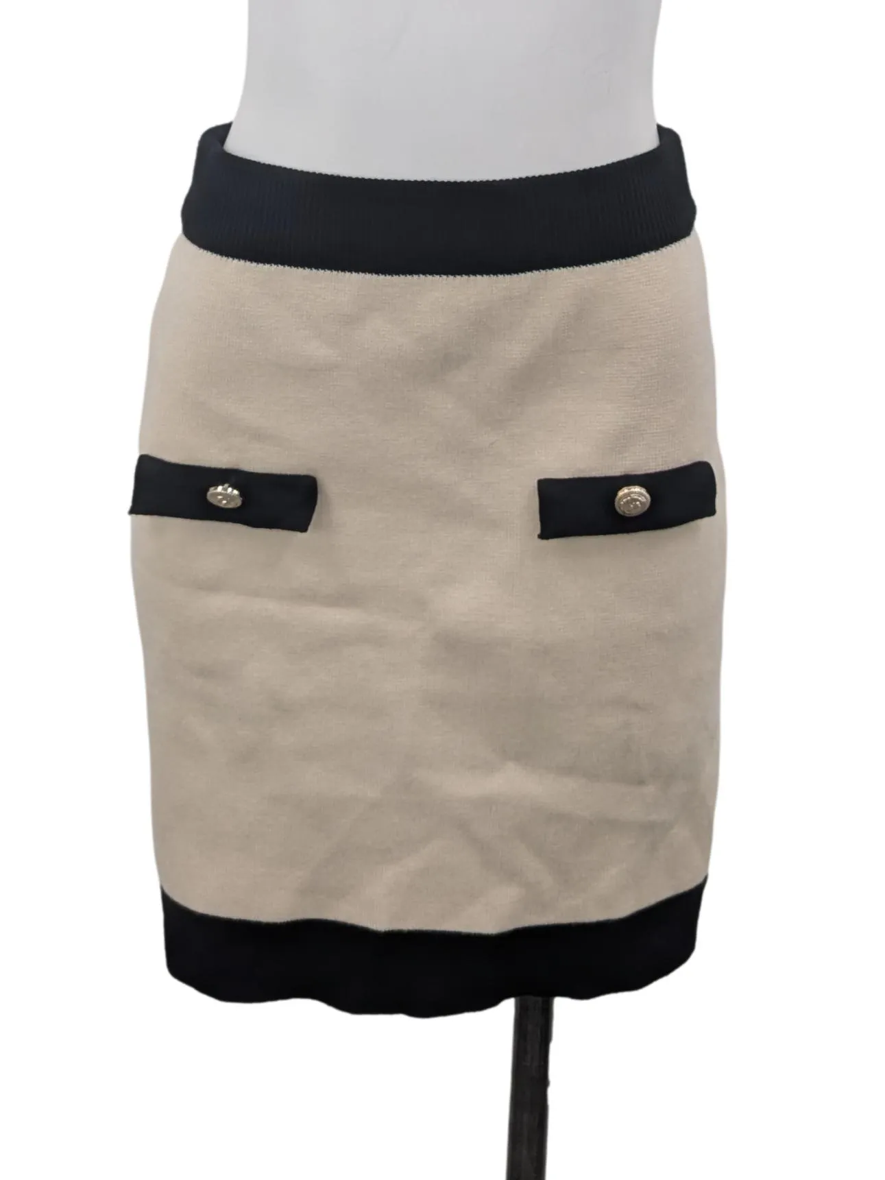 Beige With Black Trims Skirt