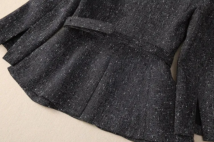 Bexley Single Breasted Sashes Coat   Skirt Office Lady 2 piece Set