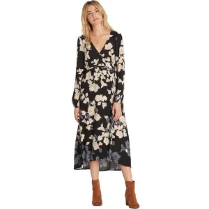 Billabong Women's Floral Fever Maxi Wrap Dress | Black Floral