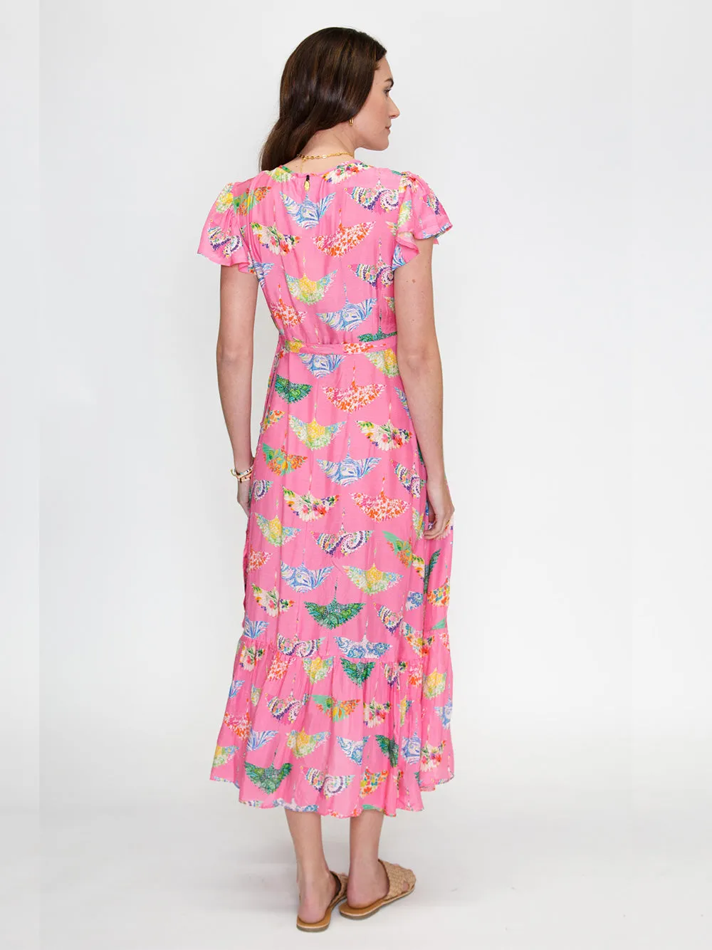 Birds of Surfers Wrap Dress - PINK