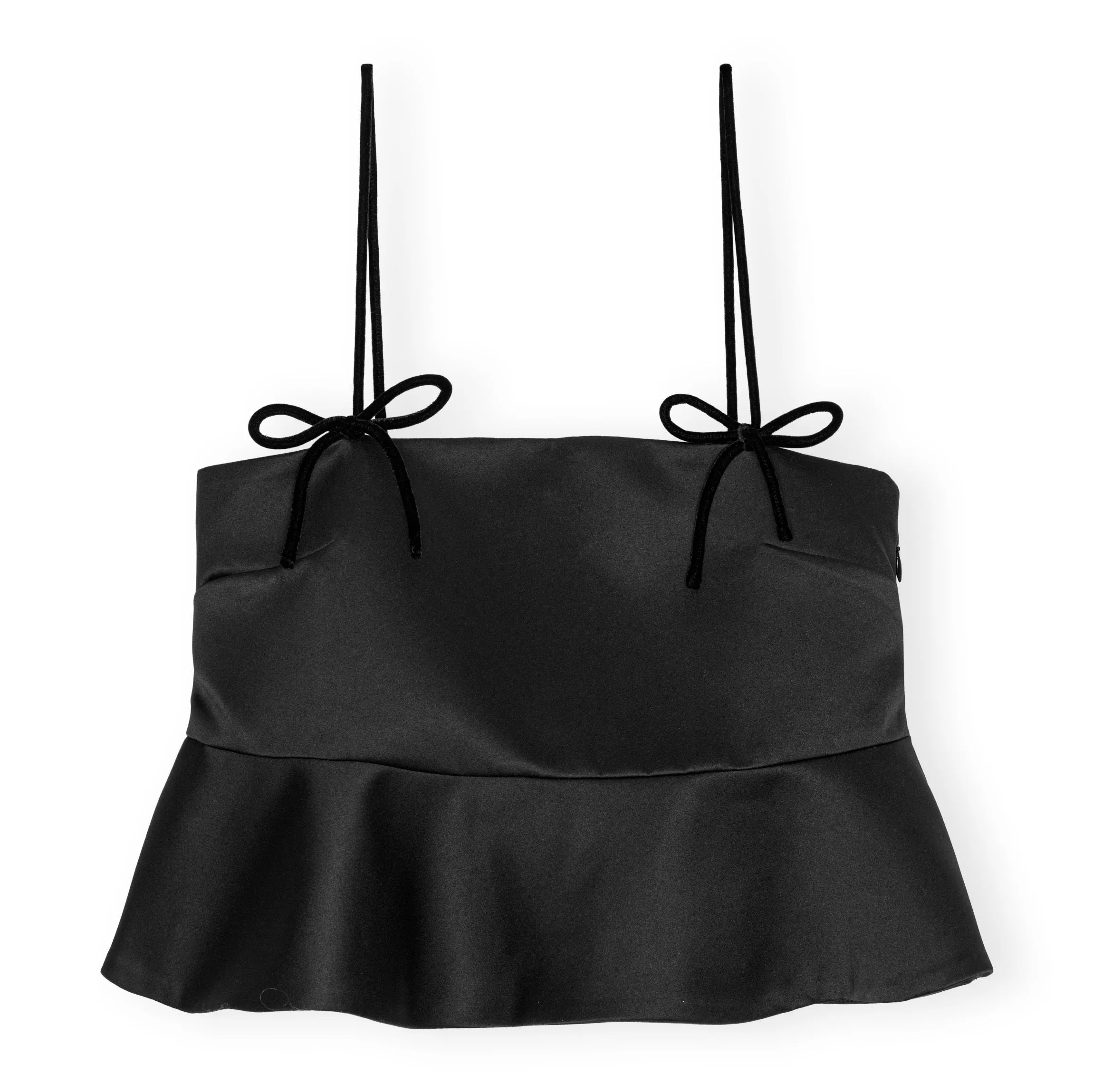 BLACK DUCHESSE SATIN TOP