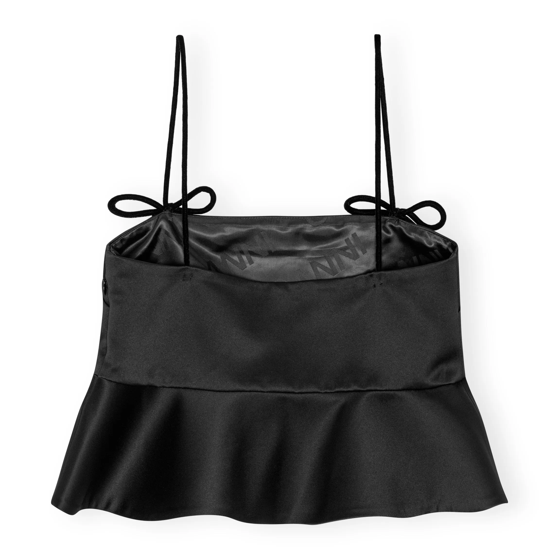 BLACK DUCHESSE SATIN TOP