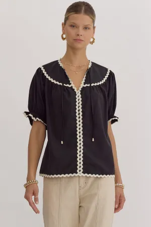 Black Ric Rac Blouse