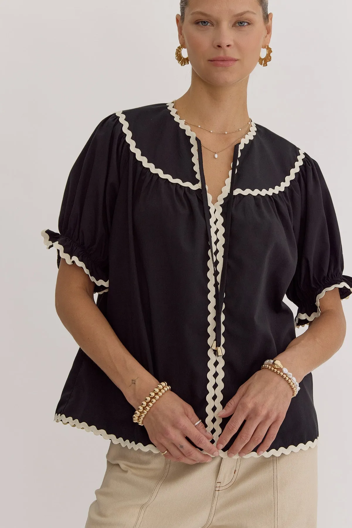 Black Ric Rac Blouse