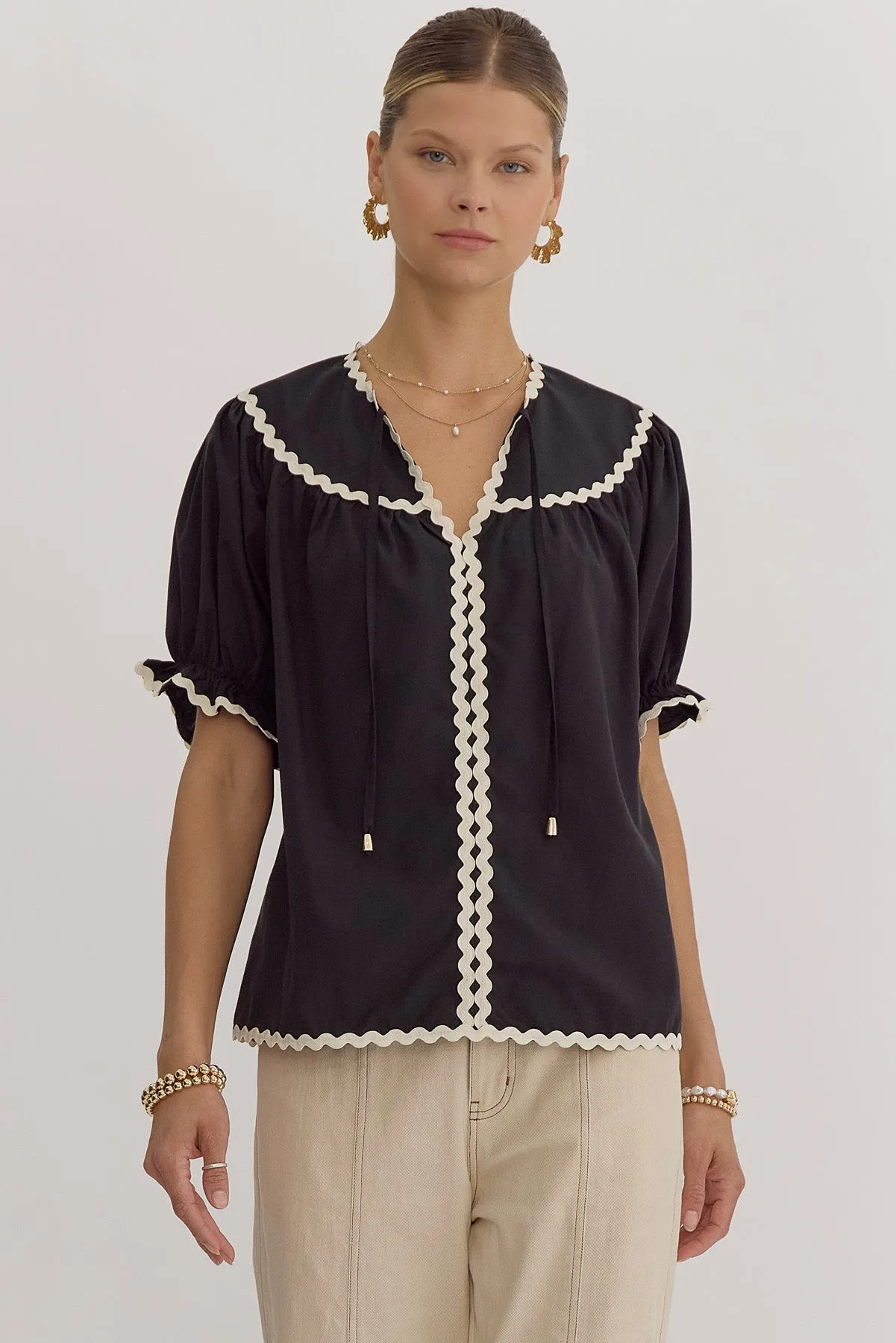 Black Ric Rac Blouse