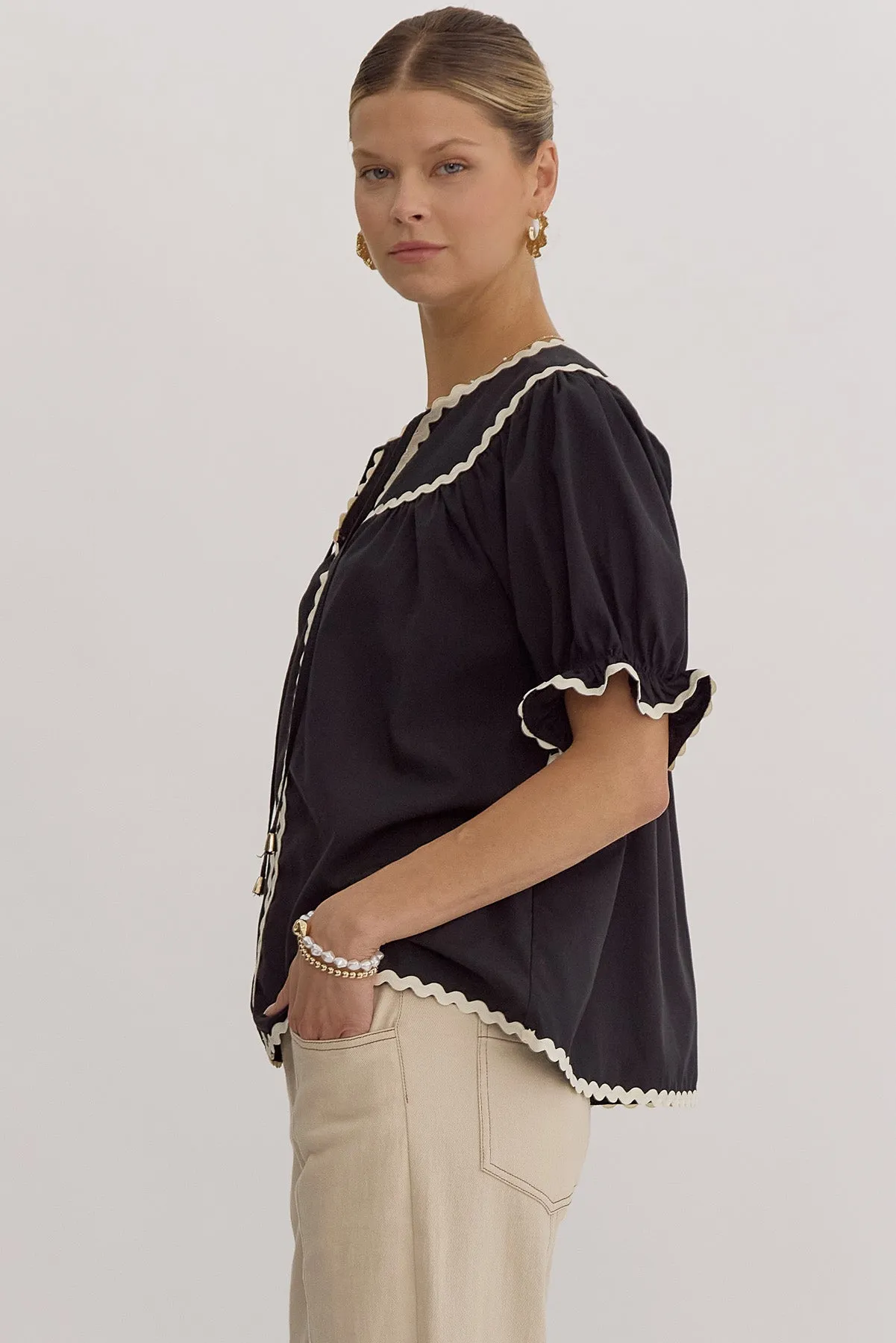 Black Ric Rac Blouse