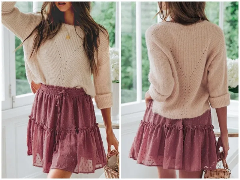 Boho ruffle pleated mini skirts - multiple prints