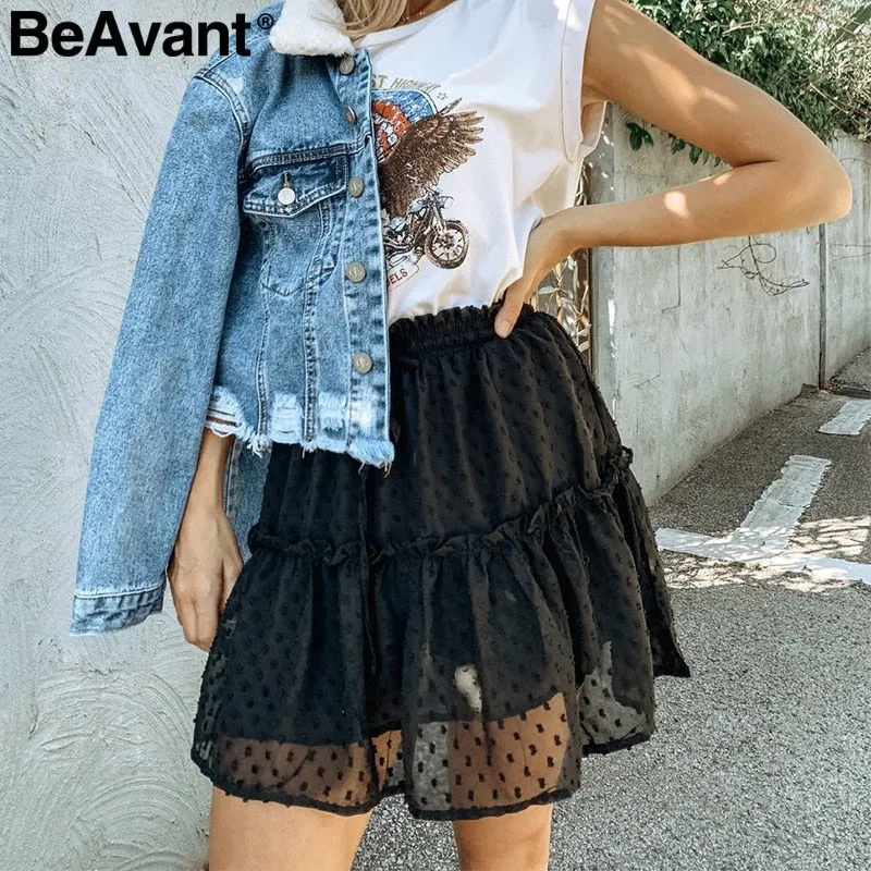 Boho ruffle pleated mini skirts - multiple prints