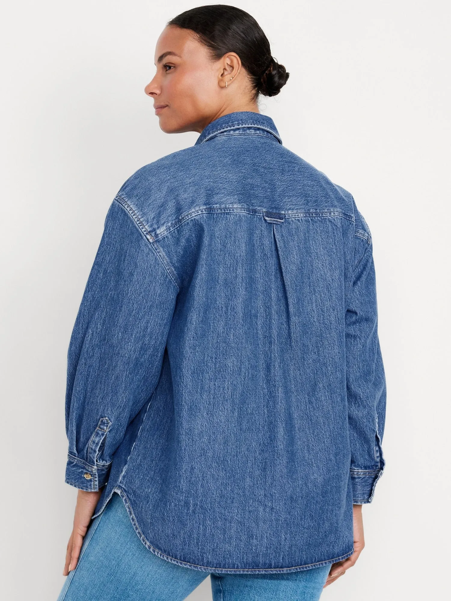 Boyfriend Button-Down Jean Tunic