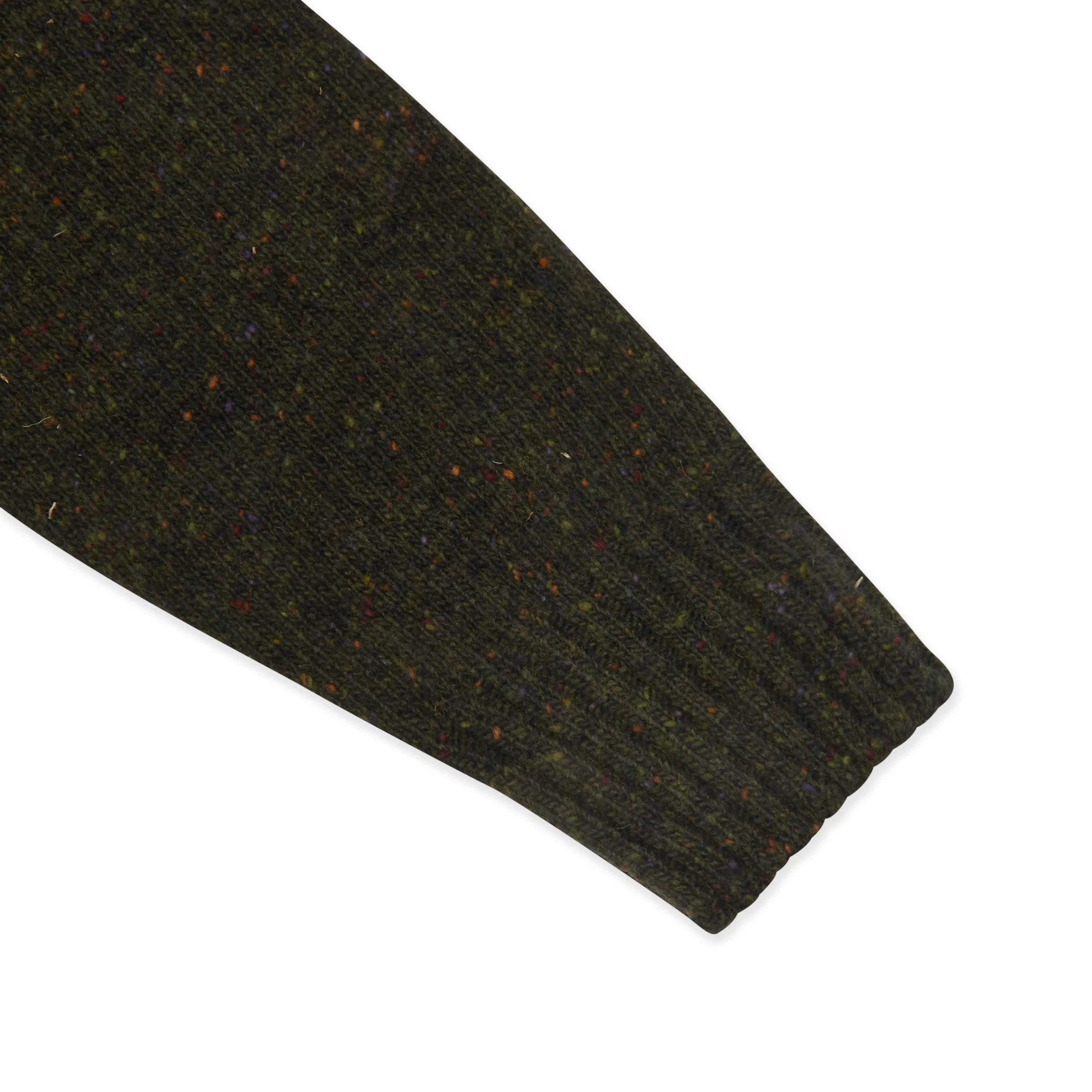 Burrows & Hare Merino Donegal Crew Neck Jumper - Dark Green