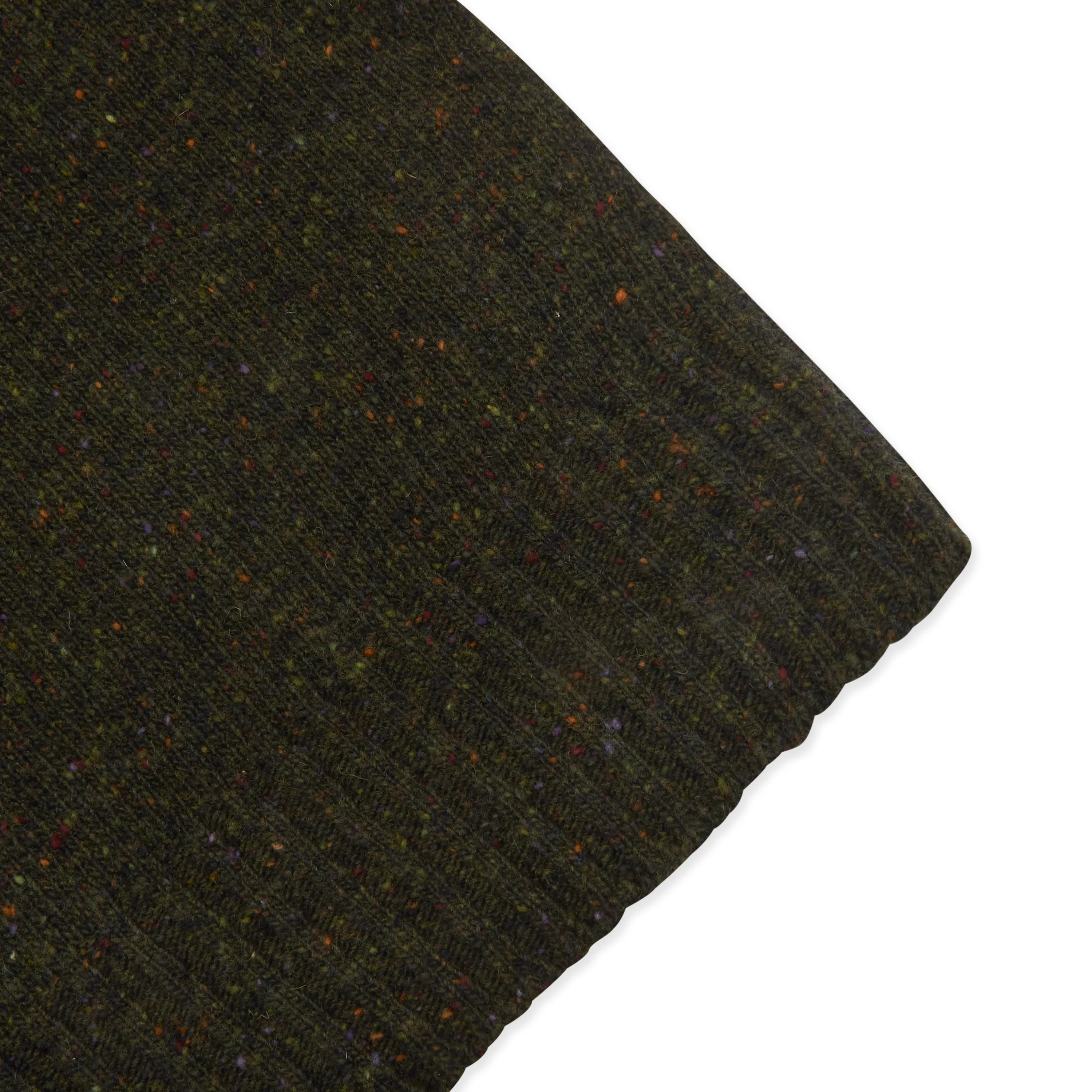 Burrows & Hare Merino Donegal Crew Neck Jumper - Dark Green