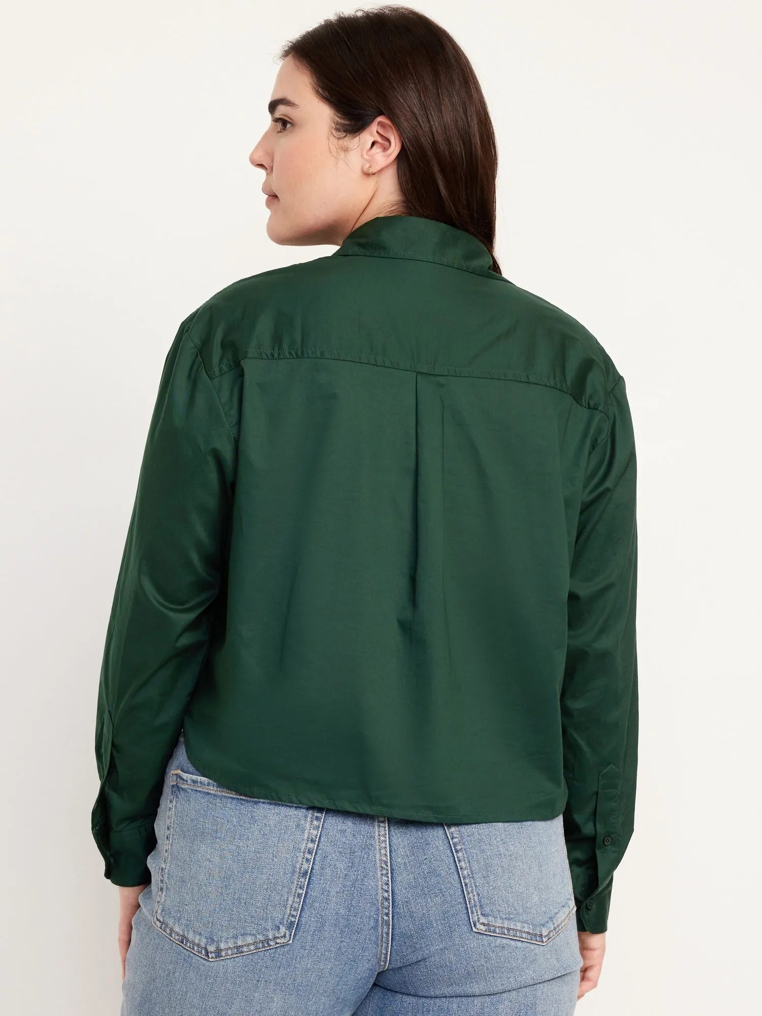 Button-Down Crop Shirt