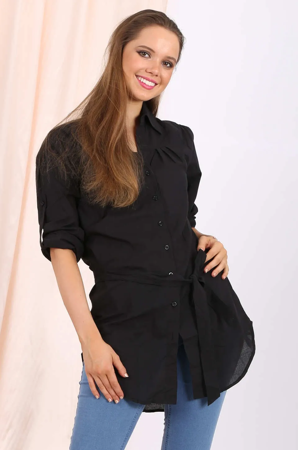 Callie long shirt in black