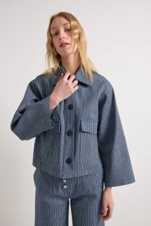 Carbon Crop Jacket - Hickory Stripe