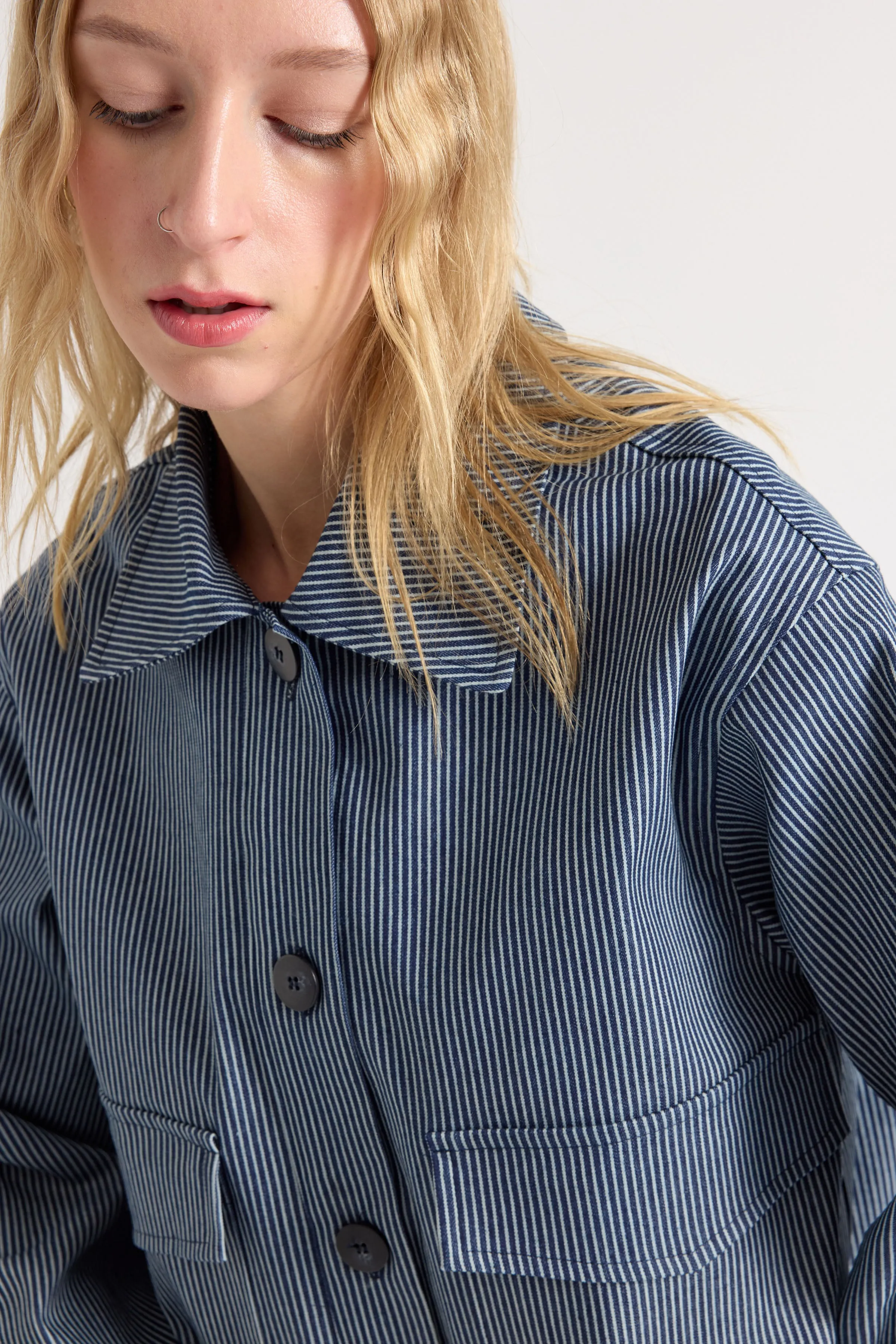 Carbon Crop Jacket - Hickory Stripe