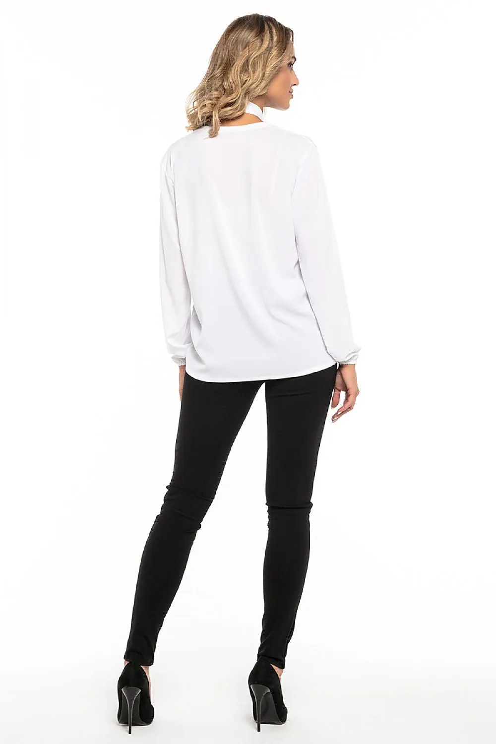 Chic Deep Neck Chiffon Blouse